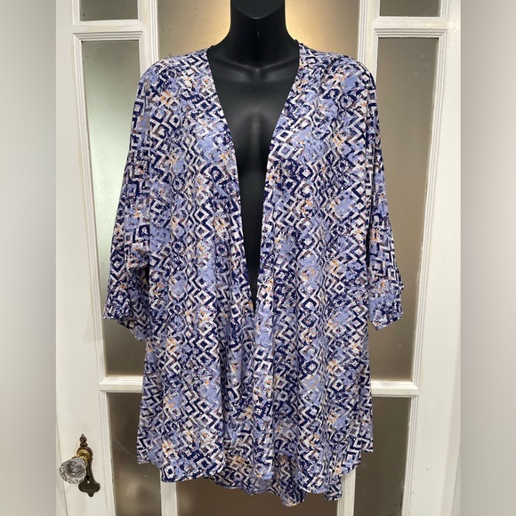 LulaRoe pretty purple print Kimono Sz L - Picture 1 of 2